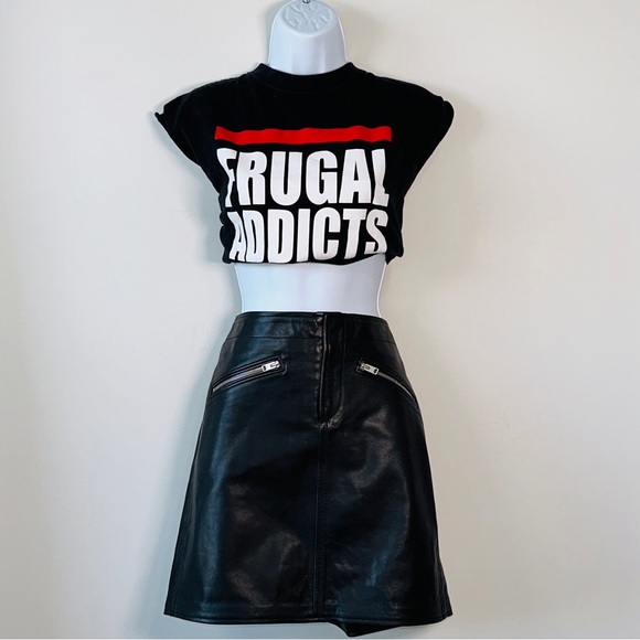 Coach 1941 Genuine Leather Biker Skirt Exposed Silver Zippers Size 4 NWT - Picture 1 of 10